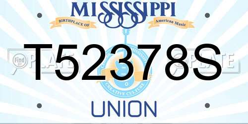 T52378S Mississippi License Plate