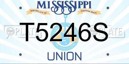 T5246S Mississippi License Plate