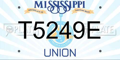 T5249E Mississippi License Plate
