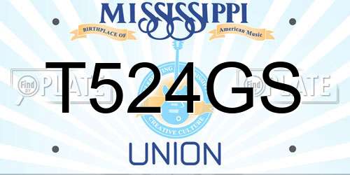 T524GS Mississippi License Plate