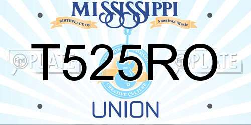 T525RO Mississippi License Plate