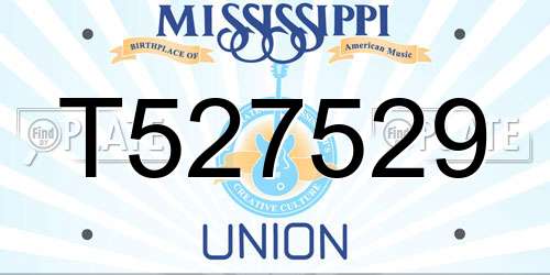 T527529 Mississippi License Plate