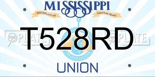 T528RD Mississippi License Plate