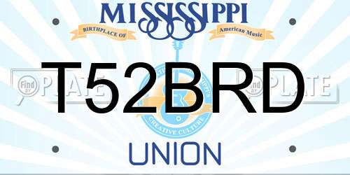 T52BRD Mississippi License Plate