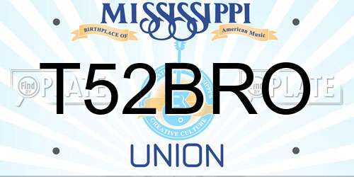 T52BRO Mississippi License Plate