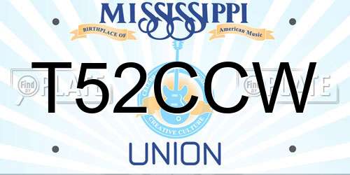 T52CCW Mississippi License Plate