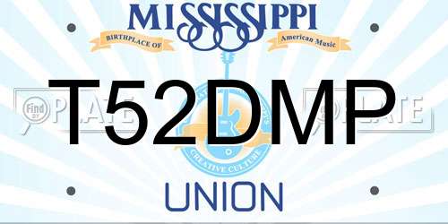 T52DMP Mississippi License Plate