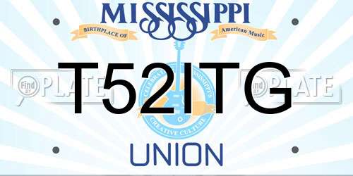 T52ITG Mississippi License Plate