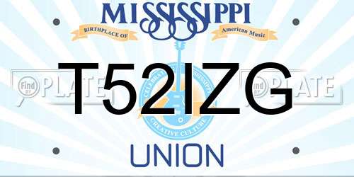 T52IZG Mississippi License Plate