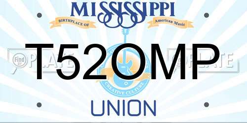 T52OMP Mississippi License Plate