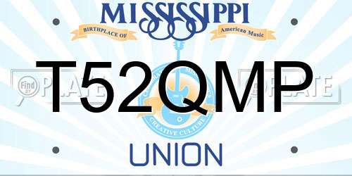 T52QMP Mississippi License Plate
