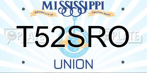 T52SRO Mississippi License Plate