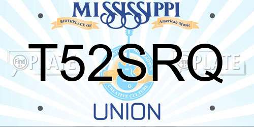 T52SRQ Mississippi License Plate