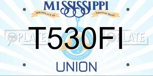 T530FI Mississippi License Plate