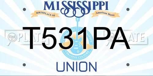 T531PA Mississippi License Plate