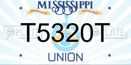 T5320T Mississippi License Plate