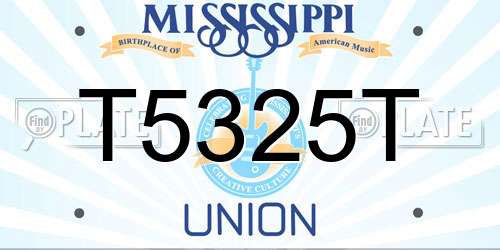 T5325T Mississippi License Plate