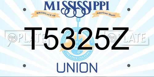 T5325Z Mississippi License Plate