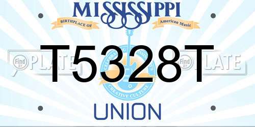 T5328T Mississippi License Plate