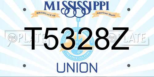T5328Z Mississippi License Plate