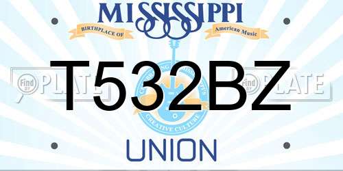 T532BZ Mississippi License Plate