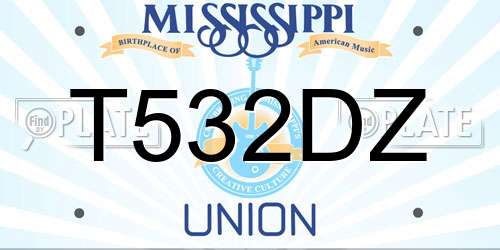 T532DZ Mississippi License Plate