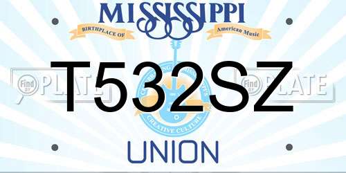 T532SZ Mississippi License Plate