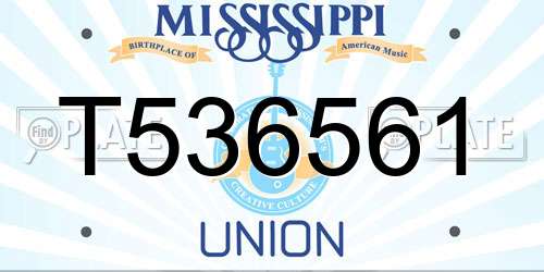 T536561 Mississippi License Plate