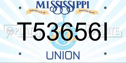T53656I Mississippi License Plate