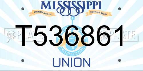 T536861 Mississippi License Plate