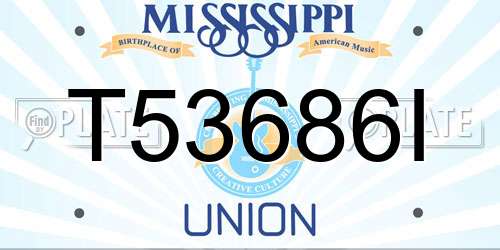 T53686I Mississippi License Plate