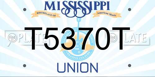 T5370T Mississippi License Plate