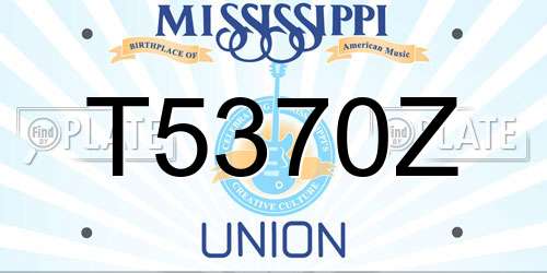 T5370Z Mississippi License Plate