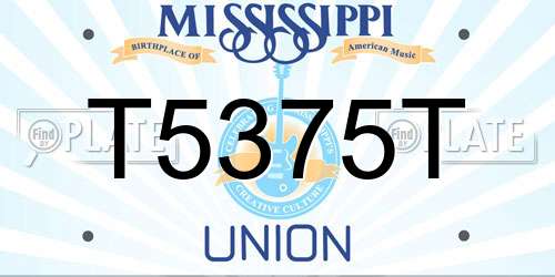 T5375T Mississippi License Plate