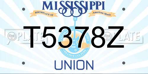 T5378Z Mississippi License Plate