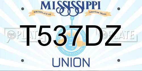 T537DZ Mississippi License Plate