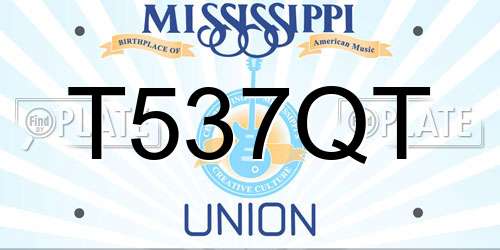 T537QT Mississippi License Plate