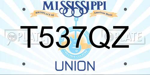 T537QZ Mississippi License Plate