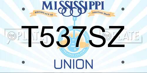T537SZ Mississippi License Plate
