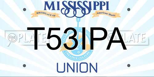 T53IPA Mississippi License Plate