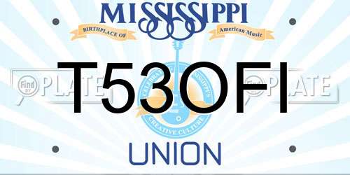 T53OFI Mississippi License Plate