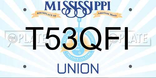 T53QFI Mississippi License Plate