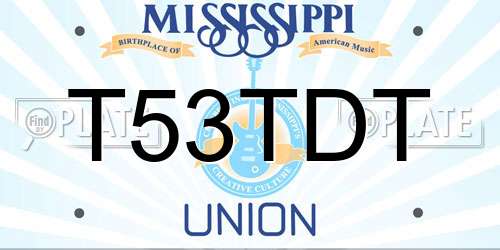 T53TDT Mississippi License Plate