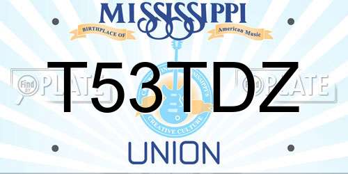 T53TDZ Mississippi License Plate