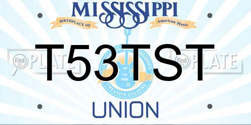 T53TST Mississippi License Plate