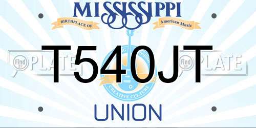 T540JT Mississippi License Plate