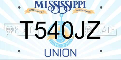 T540JZ Mississippi License Plate