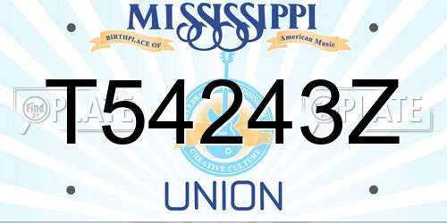 T54243Z Mississippi License Plate
