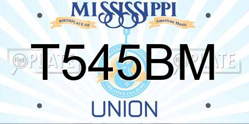 T545BM Mississippi License Plate