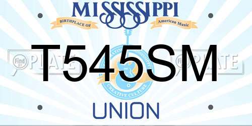 T545SM Mississippi License Plate